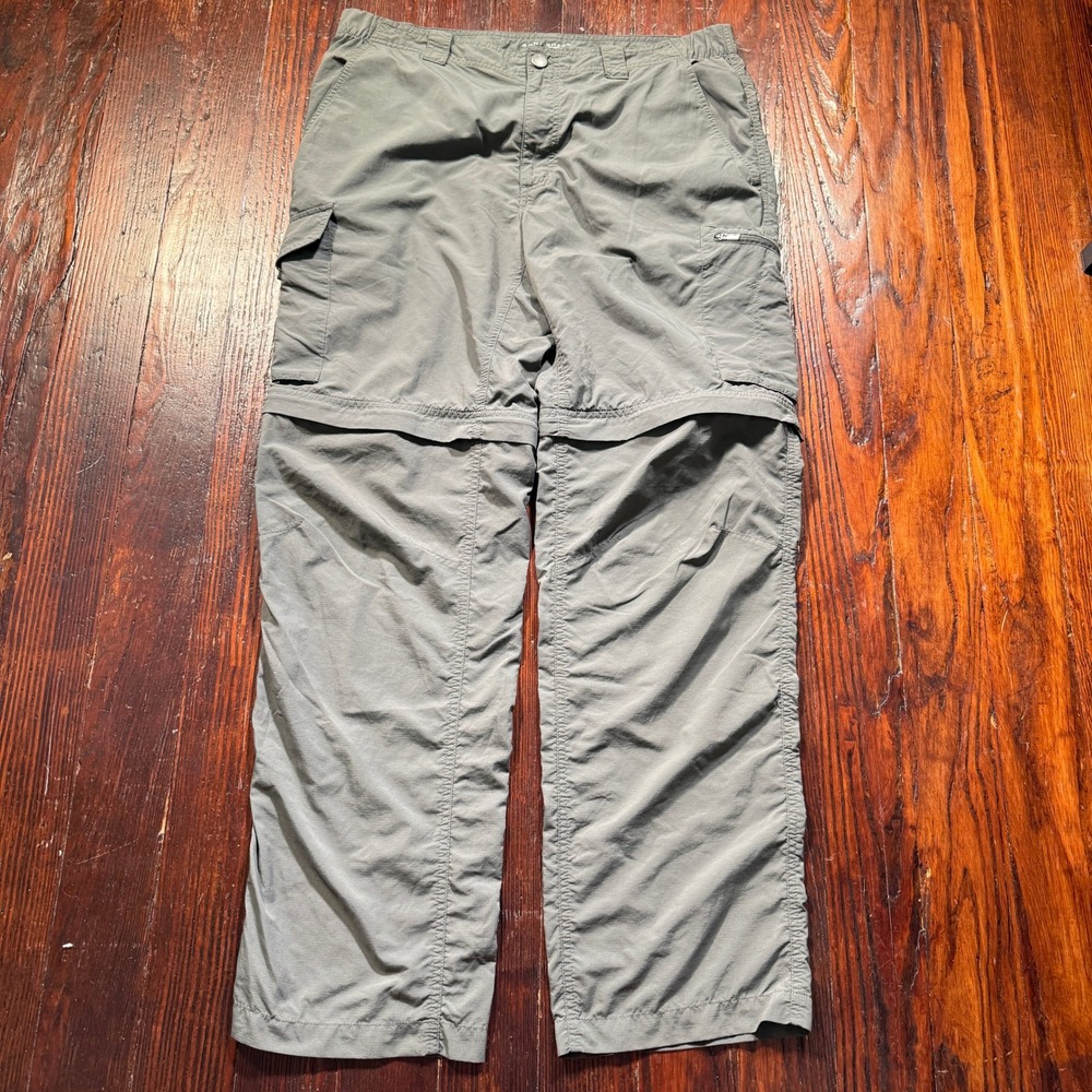 Columbia Pants Mens 36x32 Gray Convertible Cargo Omni-Shade Hiking Utility